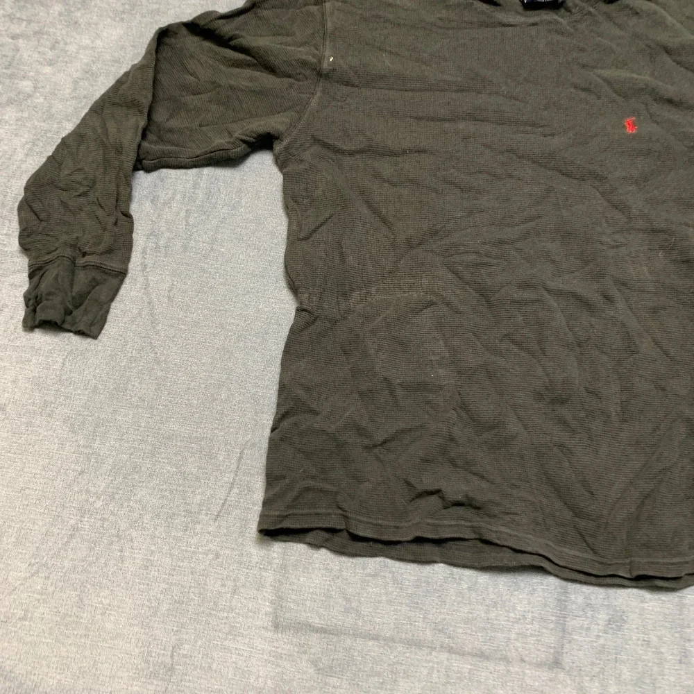 Polo Ralph Lauren Shirt Mens Large Black Thermal Waffle Knitted Sleepwear